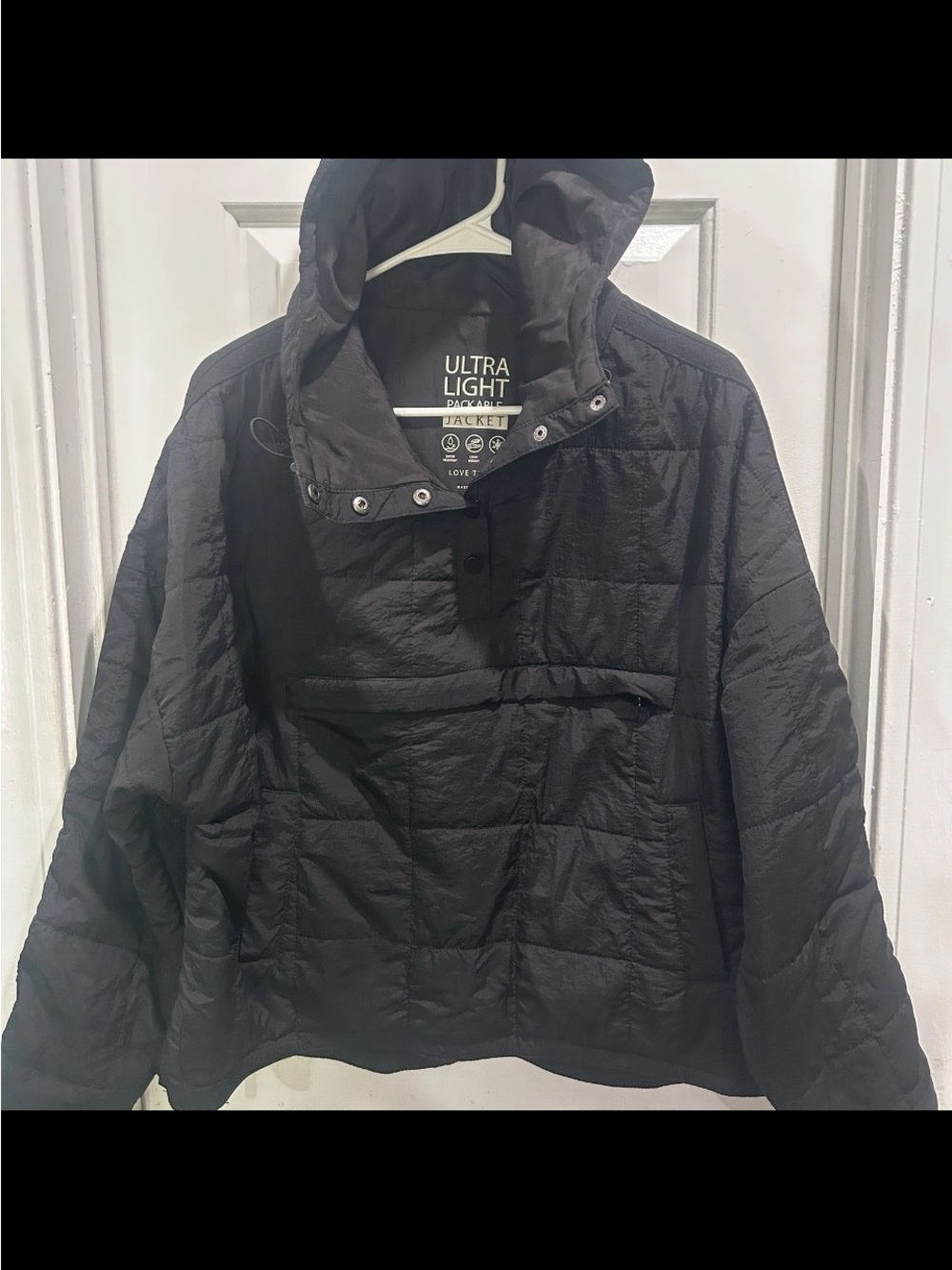Love Tree Black Quilted Hooded Puffer Jacket